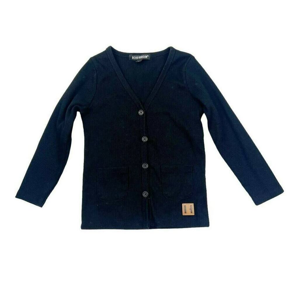 Beau Hudson Black Ribbed Cardigan